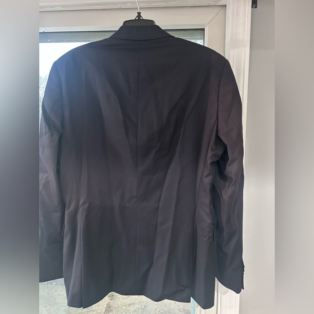 NEW HUGO BOSS SLIM-FIT TUXEDO JACKET AND PANTS IN WOOL SERGE SIZE 38R DARK BLUE - Picture 6 of 14